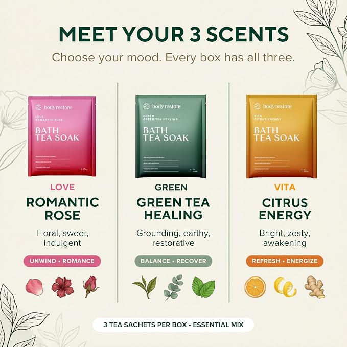 Bath Tea Soaks - Essential Mix (3 stuks)